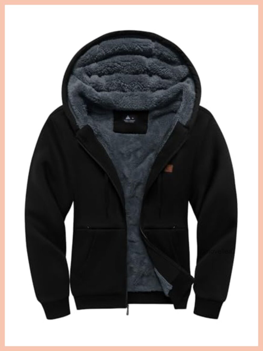 Mens Zip Up Hoodie Fleece Sherpa Lined Winter Thick Jacket